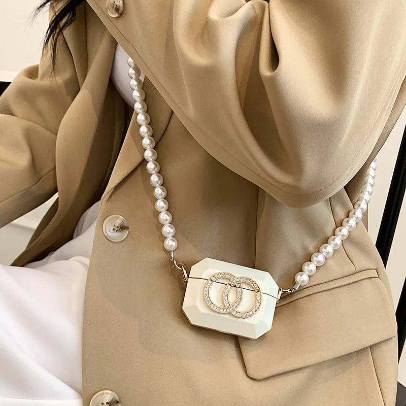 Summer Mini Bags for Women 2021 New Luxury Designer Crossbody Bags Pearl Chain Fashion Coin Purses Party Small Satchel Female
