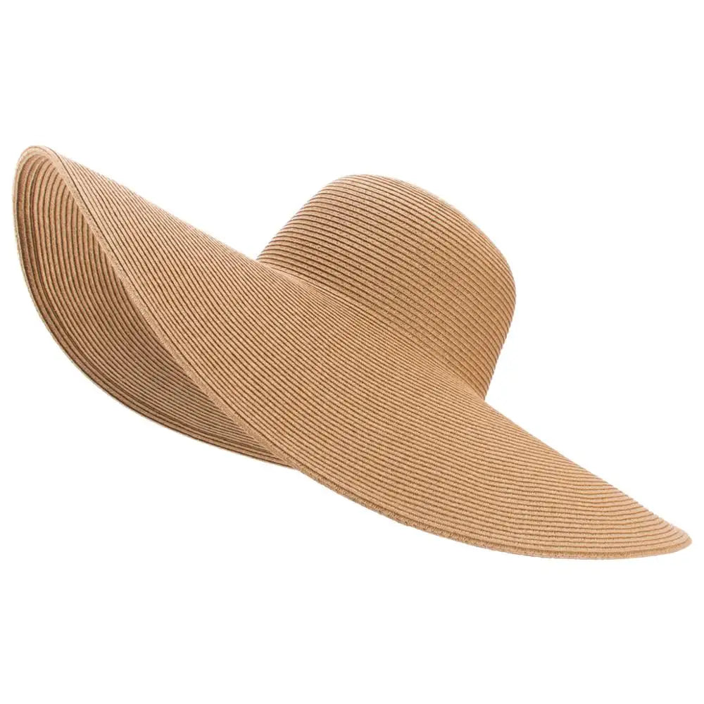 7.1''/18cm Foldable Oversized Huge Wide Brim Sun Beach Straw Hats Womens Floppy Dressy A330