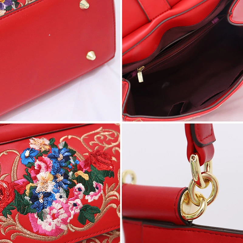 VM FASHION KISS Brands 2023 Embroidered Frame Bag Luxury Designer Women's Bag Italian Shoulder Floral Handbags Crossbody Bags