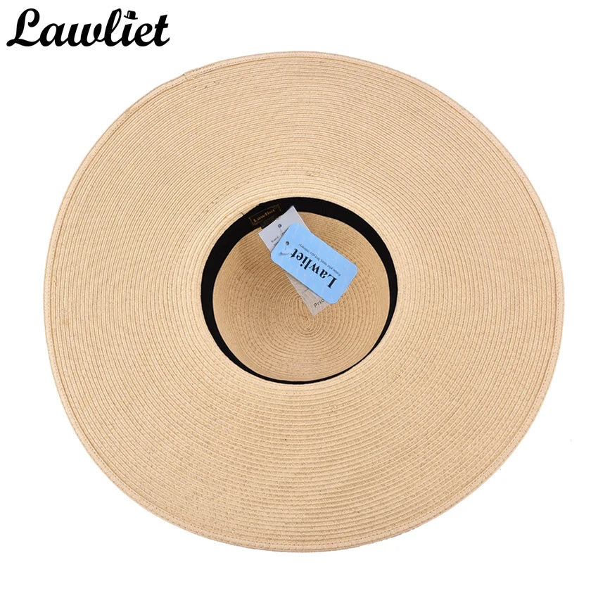 7.1''/18cm Foldable Oversized Huge Wide Brim Sun Beach Straw Hats Womens Floppy Dressy A330