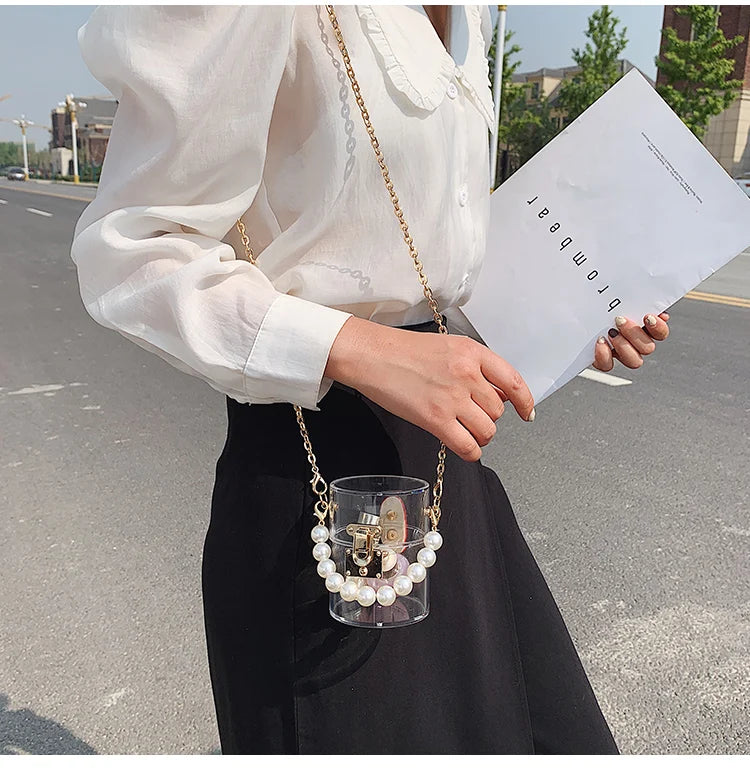 Transparent Mini Bags for Women 2020 New PVC Purses and Handbags Brands Fashion Women's Cosmetic Bag Small Chain Shoulder Bag